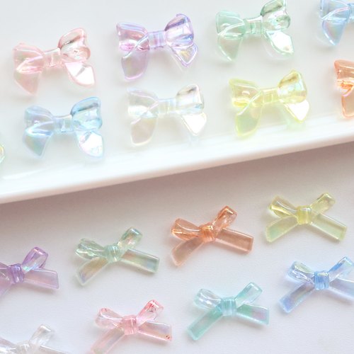 亚克力迷你款小叉叉蝴蝶结镀彩珠