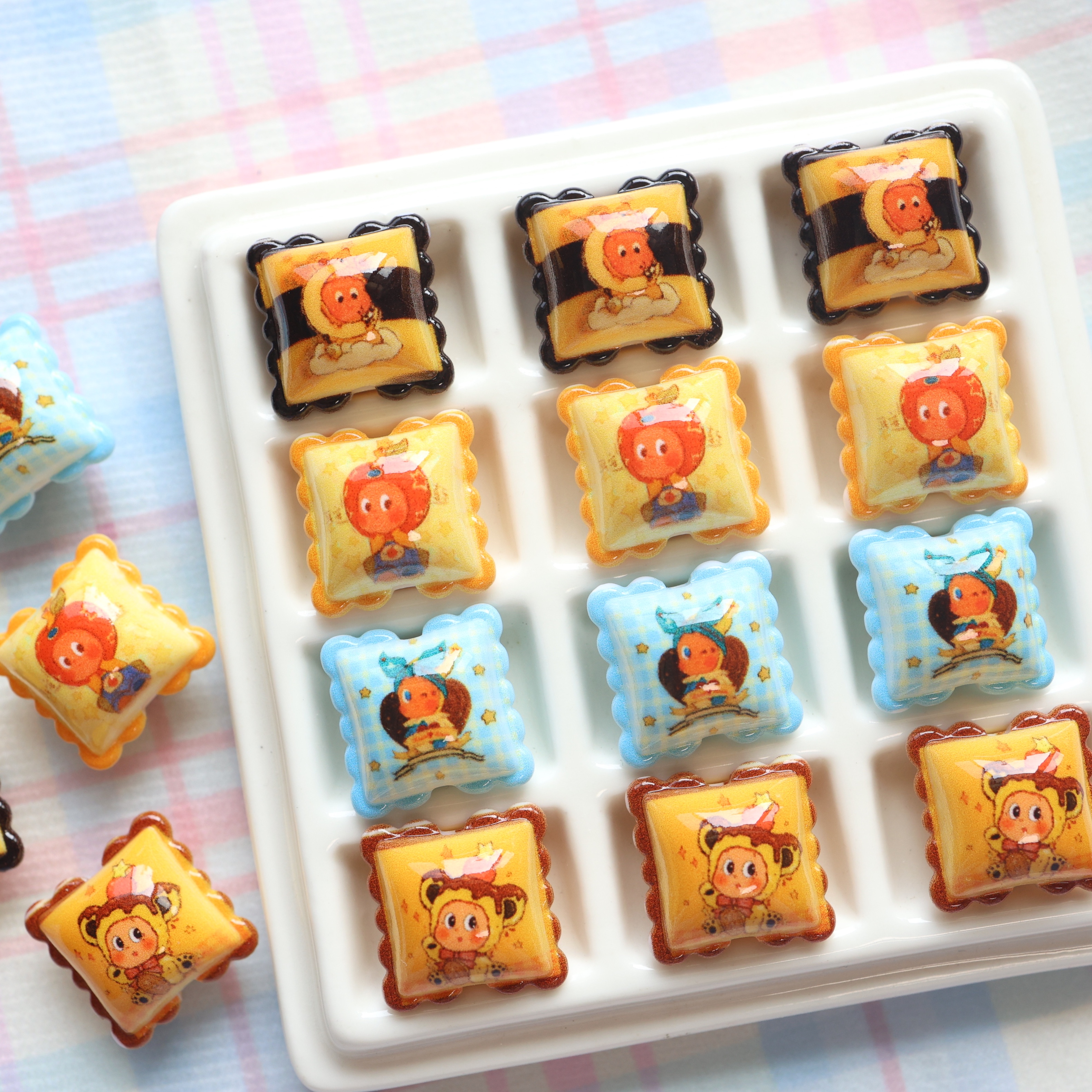 星星人印花抱枕珠卡通珠子配饰