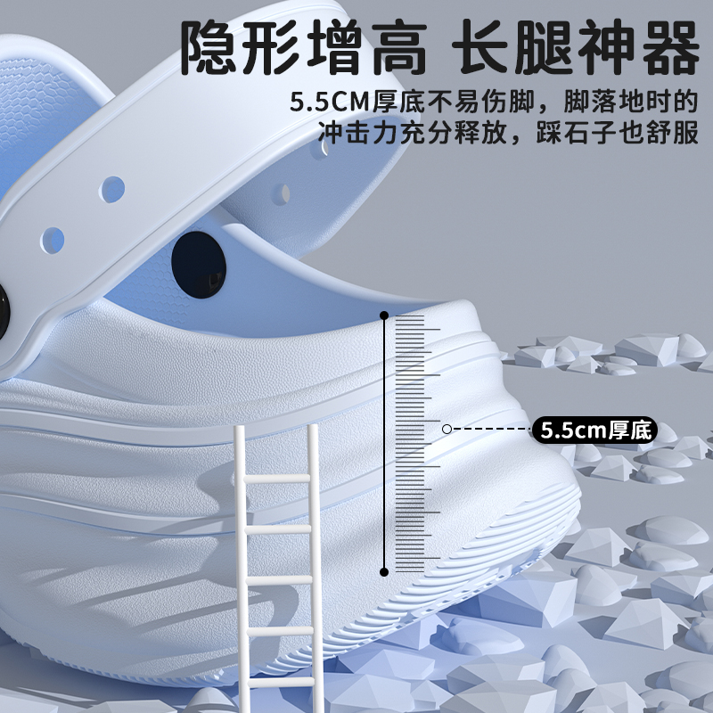 小蛮腰厚底洞洞鞋女夏2025新款
