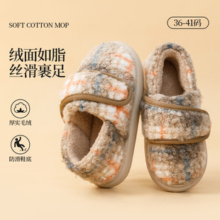 棉拖鞋女士冬季魔术贴包跟外穿棉鞋室内家居保暖拖鞋2025新款加绒