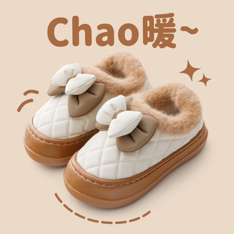 2025新款棉拖鞋女款包跟棉鞋厚底