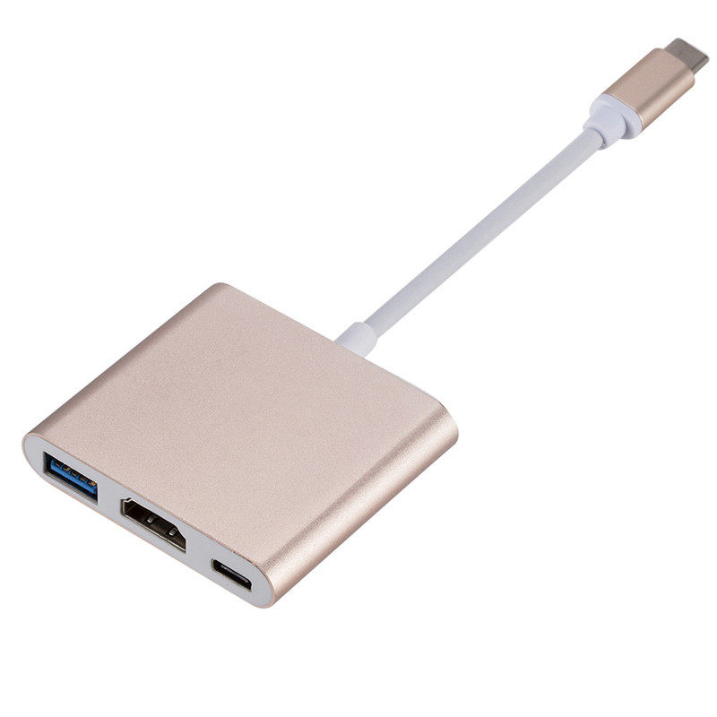 type to HDTV高清转接线USB3.1三合一扩展坞type转hdTV转换器