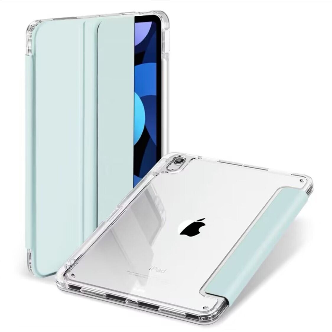 适用ipad10代保护壳10.9寸2022新款透明苹果平板壳 紫粉灰绿色磁吸休眠