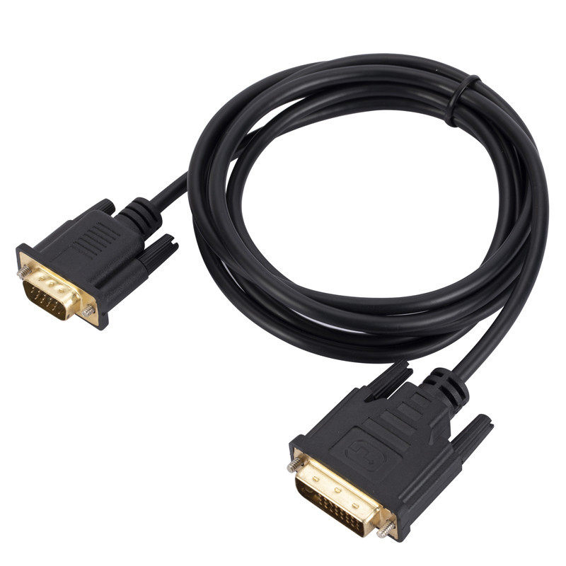 DVI转VGA1米2米转换器电脑显示器连接线 DVI 24+1 TO VGA公转接头