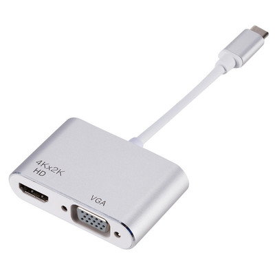 USB-c转hdTV+vga电脑显示器连接线适用苹果转换器USB3.1 to HDTV