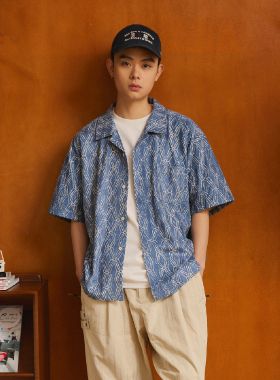 GRABANDGO IMITATION CHAMOIS CAMP SHIRT 仿麂皮古巴领衬衫