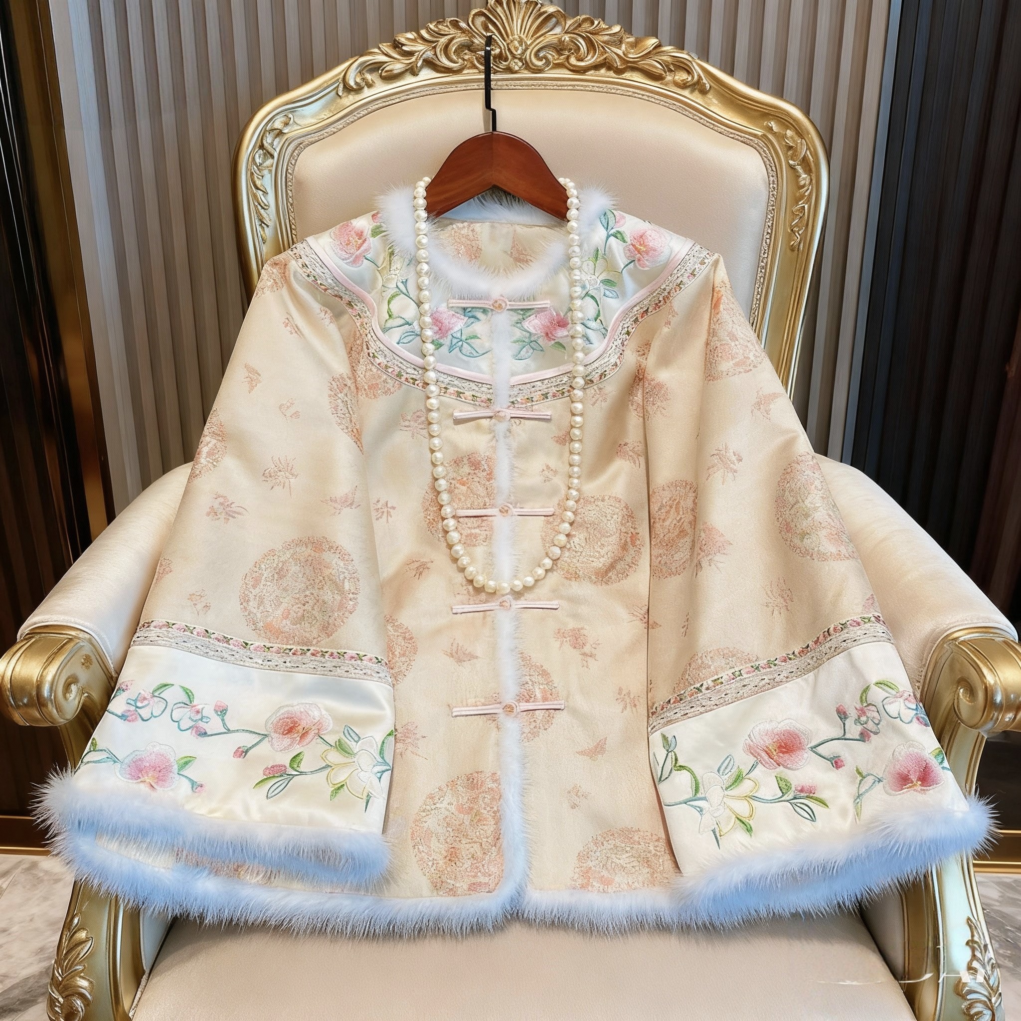 新中式对襟棉服外套水貂毛人丝拼接醋酸刺绣改良唐装小棉袄女棉衣,女装/女士精品,上衣,淘宝优惠券,粉丝福利购,淘宝优惠卷