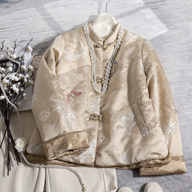 新中式复古国风羽绒服冬季高级感女装刺绣鹅绒服拜年改良唐装外套,女装/女士精品,羽绒服,淘宝优惠券,粉丝福利购,淘宝优惠卷
