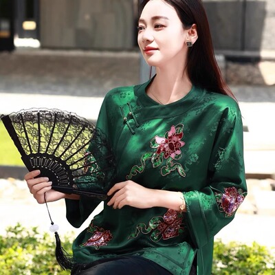 醋酸2025春季新中式上衣