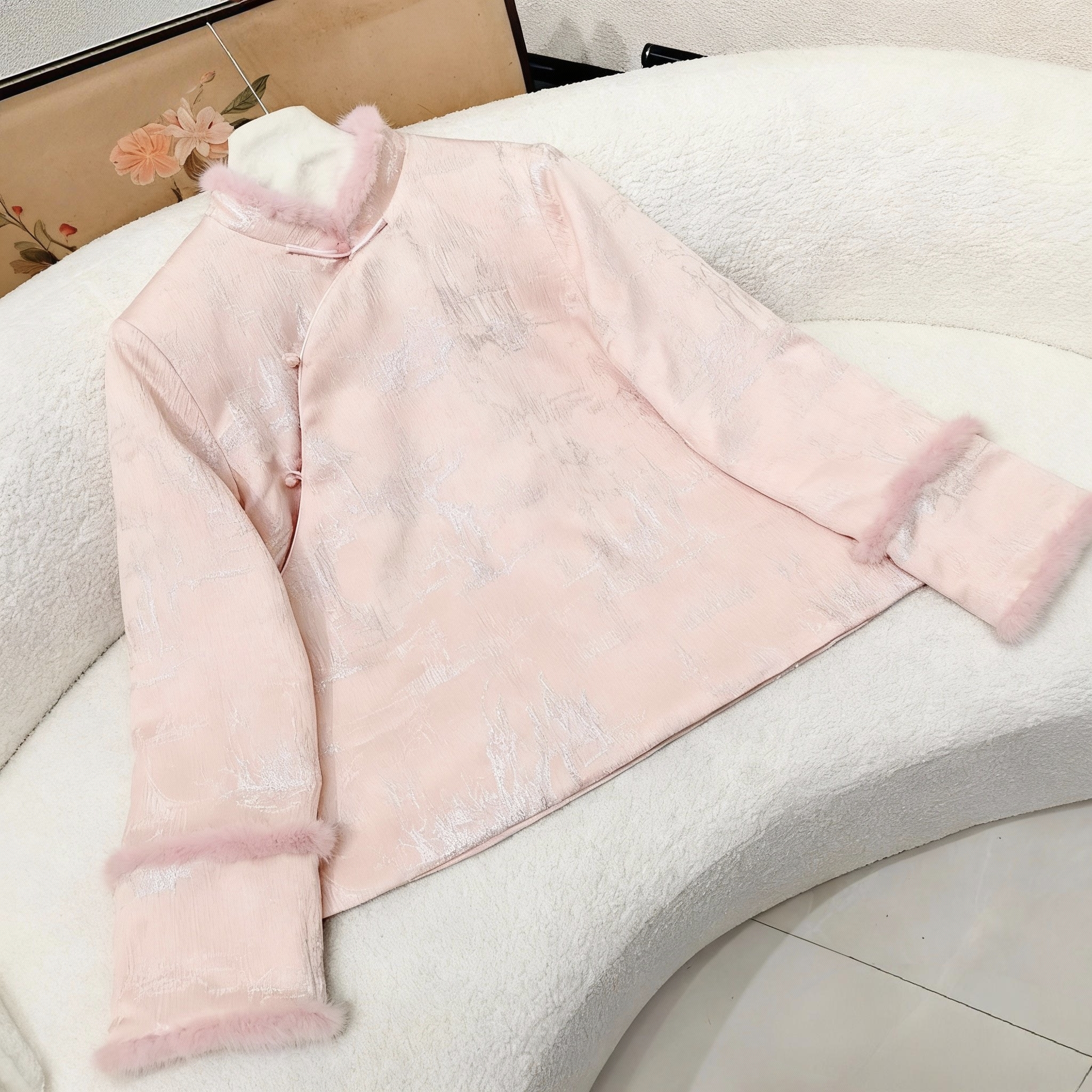 秋冬季新中式国风时尚洋气减龄加棉打底衫上衣女盘扣国风内搭加厚