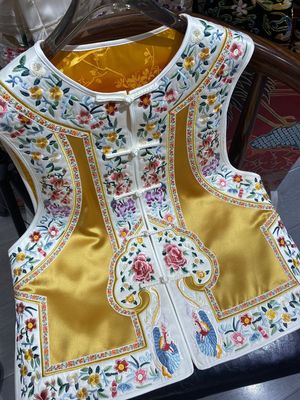 对襟新中式国风醋酸刺绣马甲坎肩