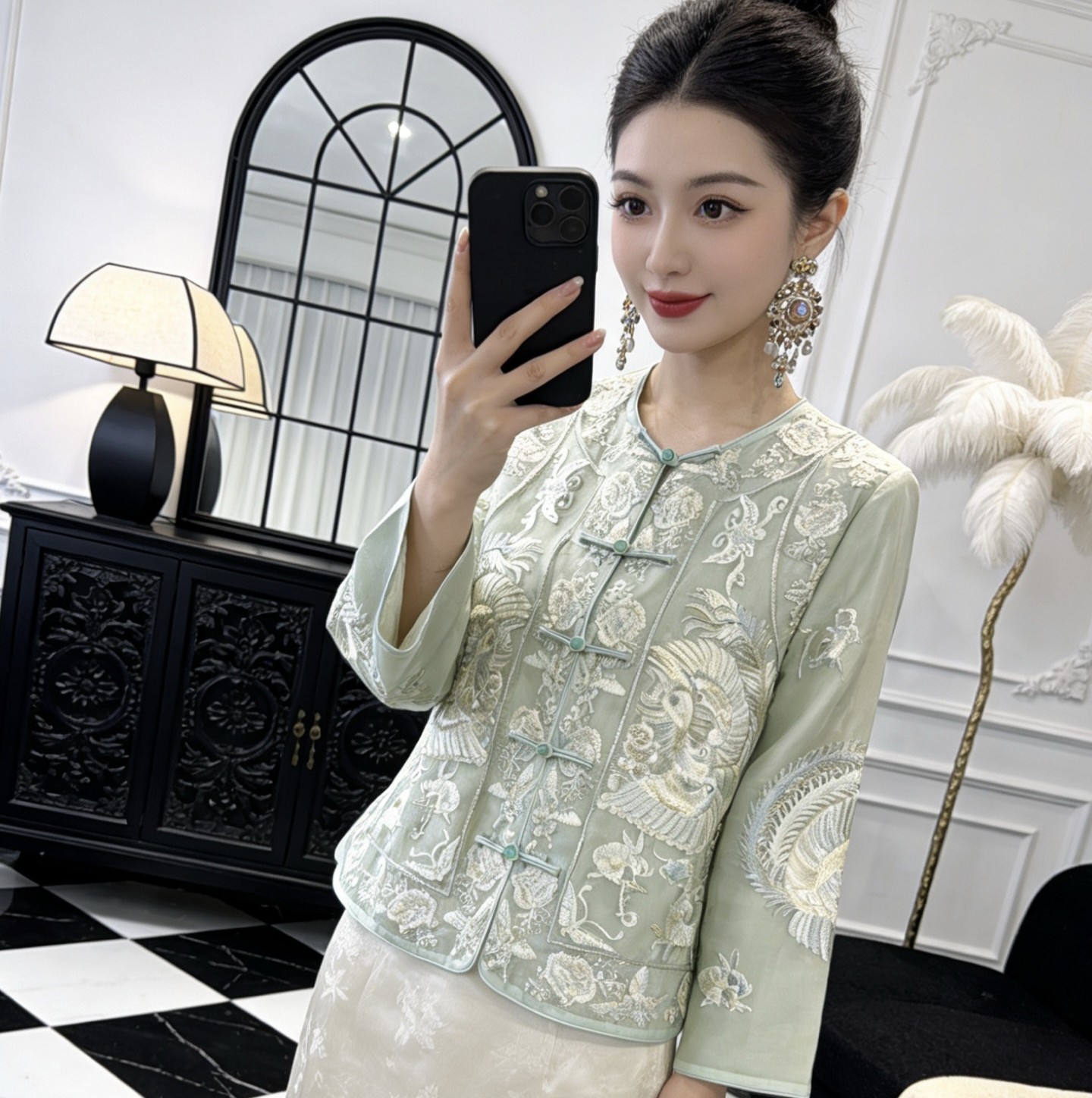新中式女装真丝欧根纱刺绣外套2026春夏复古国风改良唐装茶服上衣
