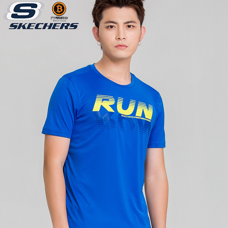 skechers Skechers men's wear summer Short sleeved shirt Letters printed Flower tops SDAMS18B005A06in the Men's clothing, T-shirt  category - from Buy2taobao.com to provide professional Taobao agent buy service