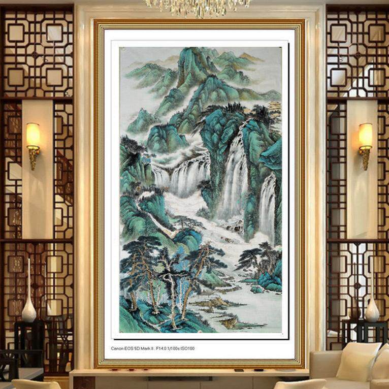 客厅一枫斋纯手绘精品国画仿古山国画