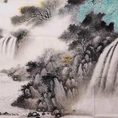 客厅新款一枫斋纯手绘精品自创四尺横幅中国画春山独钓图好评如潮