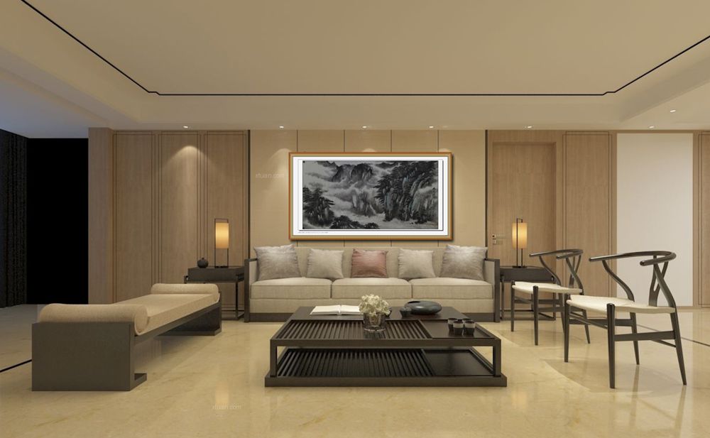 热卖一枫斋纯手绘精品国画客厅山水画四尺横幅郭传章峡江烟波图