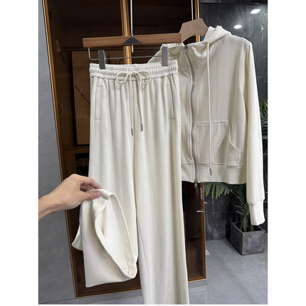 秋款！工厂外D！休闲连帽短外套+运动长裤套装女   9M02323~JS