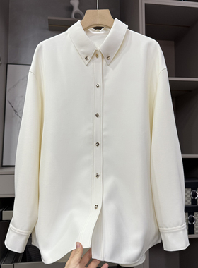 yuan厂jin口料！G上5K+！重磅羊毛宽松衬衫上衣女   794H271~ZY