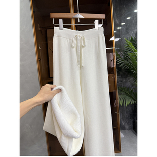 M747571 N货 女 羊毛水貂绒松紧腰针织阔腿裤 wu敌好穿