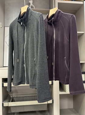 老友收！口碑工厂出！正肩绒面立领拉链休闲外套女    S85835~ZY