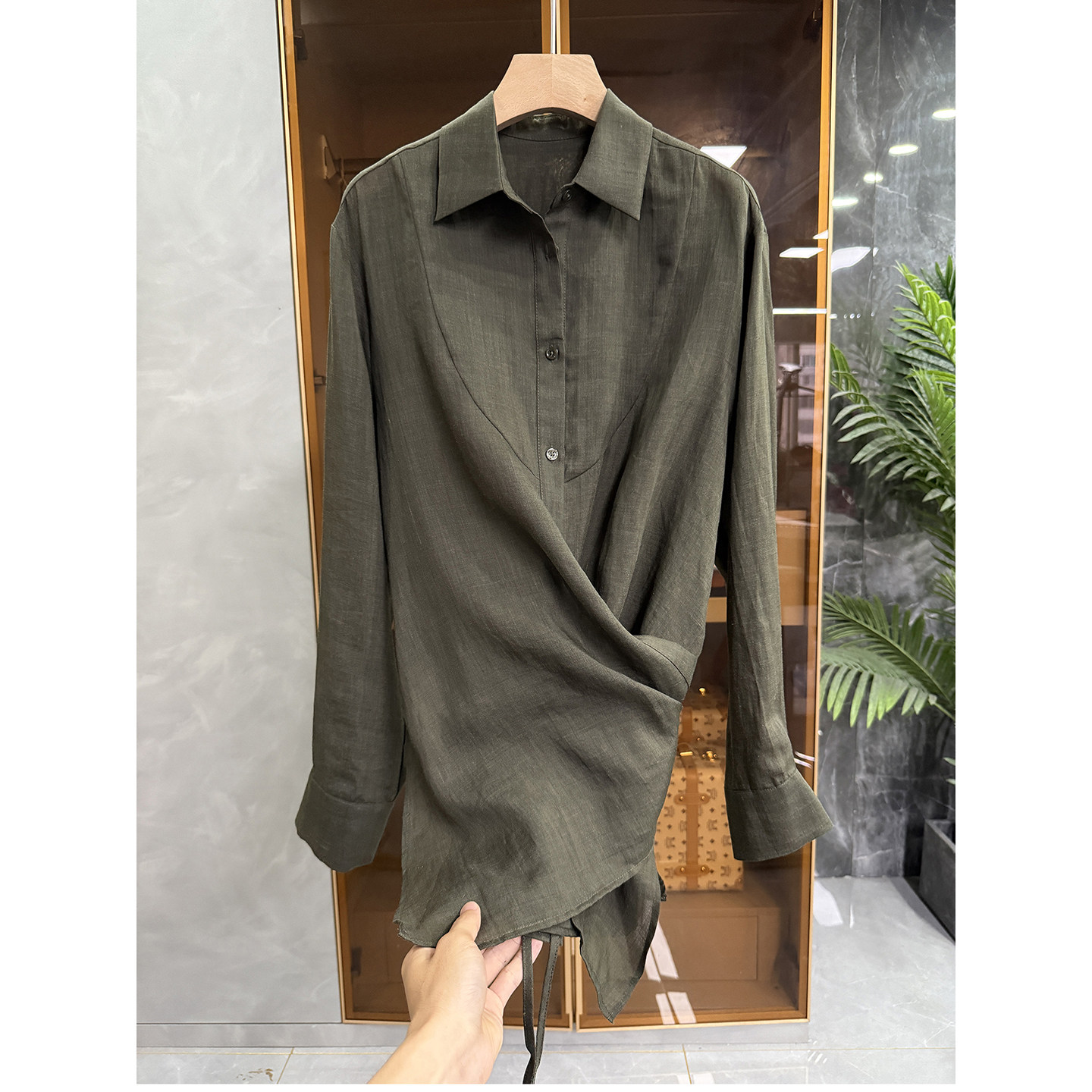 炸裂推荐！代工厂P牌料！宽松凉感苎麻衬衫上衣女   CYFJ01~JS