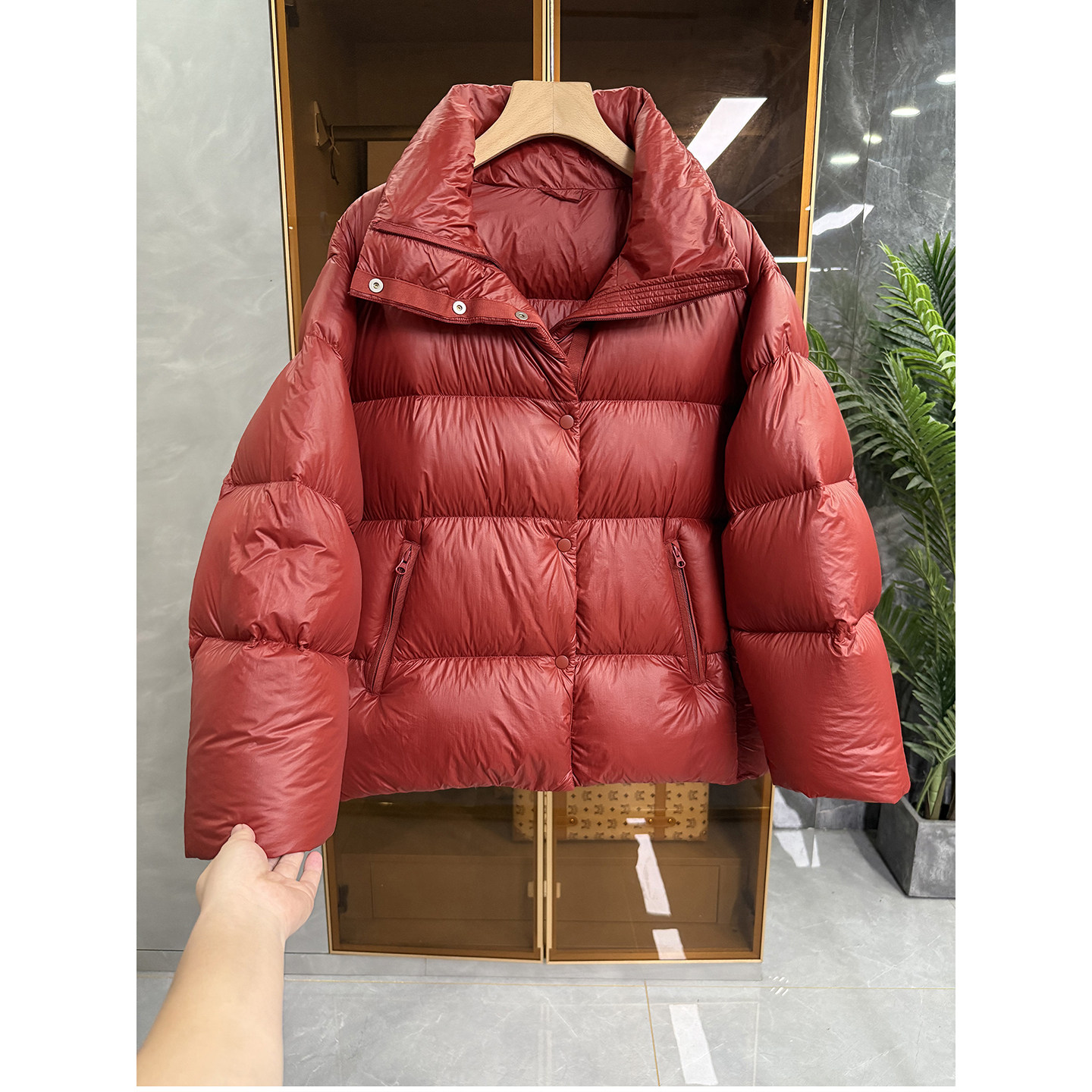 尖货!宽松鸭绒羽绒服立领外套