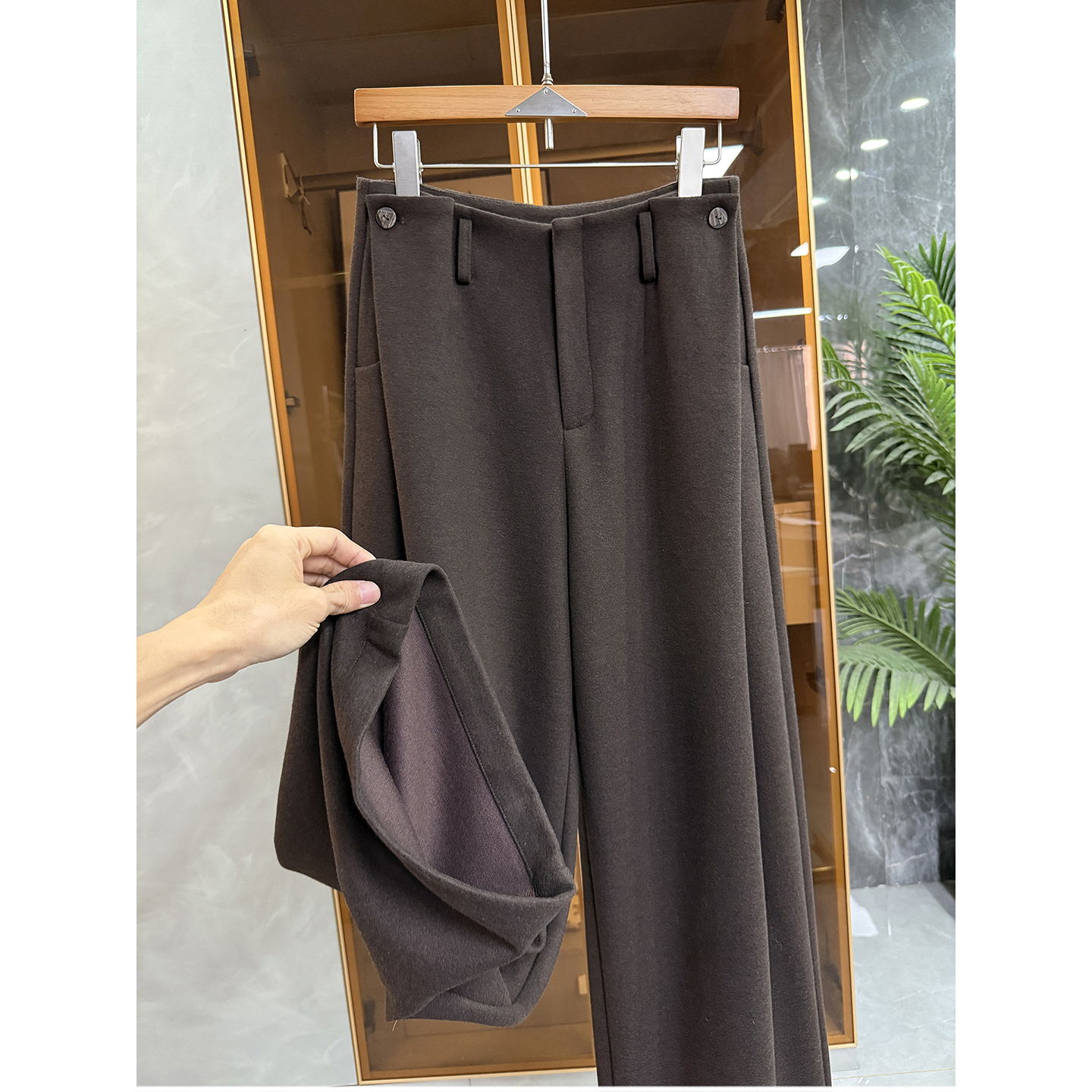 N货！羊毛毛呢中高腰休闲阔腿裤