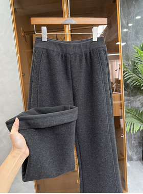 高个子收！秋冬瘦腿神器！加绒绒面松紧腰休闲喇叭裤女  29229~JS