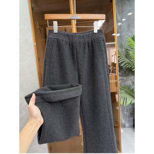 29229 高个子收 女 加绒绒面松紧腰休闲喇叭裤 秋冬瘦腿神器