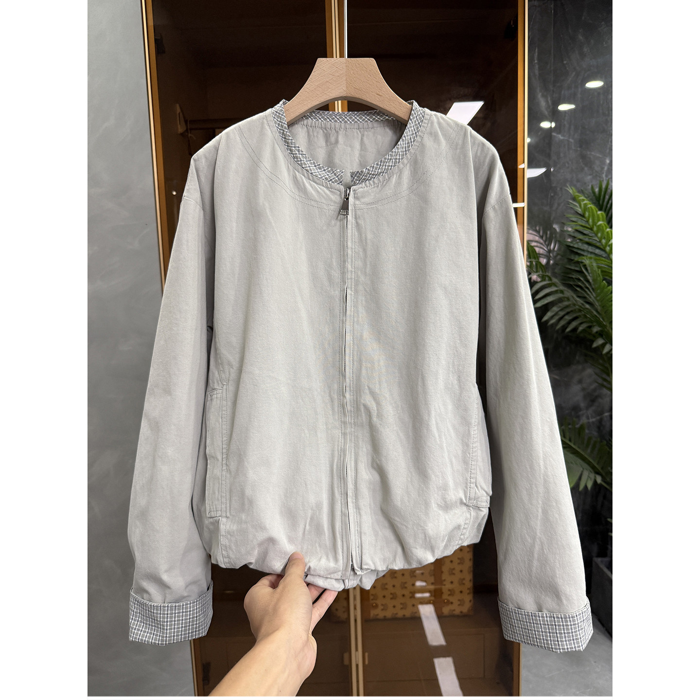 尖货！工装风宽松圆领休闲外套