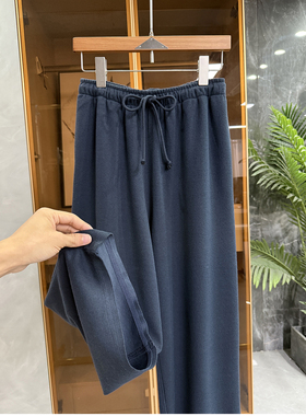 工厂出！设计师款！松紧腰休闲直筒八分裤女    MZ80601~JS