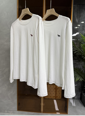 N货！通勤百搭！优质棉刺绣圆领长袖T恤女    W257567~ME