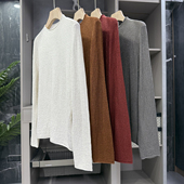 C2123 衣橱刚需 针织打底衫 女 百搭款 肌理羊毛圆领长袖