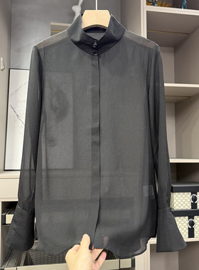 清仓不予退换！薄款中式盘扣立领长袖衬衫上衣女711D071~ZY