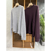 重磅推荐 736682 yuan厂柜款 宽松羊绒圆领针织毛衣女
