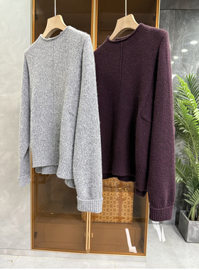 重磅推荐！yuan厂柜款！宽松羊绒圆领针织毛衣女   736682~ME