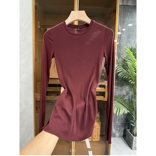 薄款 羊毛圆领长袖 打底衫 Q货 U2601ZM 修身 T恤女 搭啥都美翻