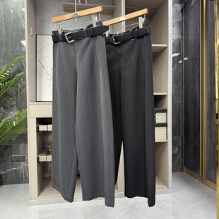 秋冬款!代工厂P牌料!羊毛中高腰休闲阔腿西裤女 K85616~ZY