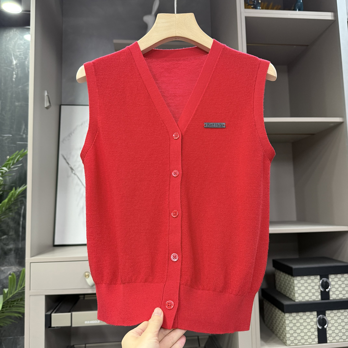 大N货!羊毛针织开衫V领背心马甲