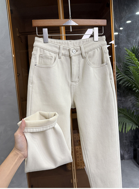 小个子收！显瘦显高挑！加绒牛仔烟管九分裤女    M618111~JS