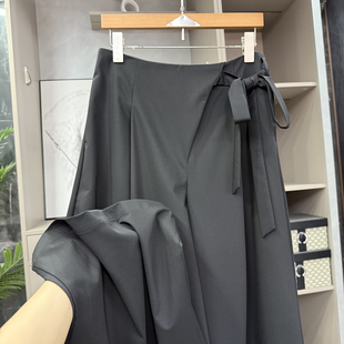 K26015 高个子收 女 羊毛中高腰系带休闲阔腿西裤 提升气质款