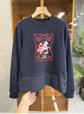 咆哮推荐！实力大厂！刺绣亮片骏马圆领卫衣女   D0110~ME