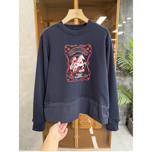 咆哮推荐!实力大厂!刺绣亮片骏马圆领卫衣女 D0110~ME