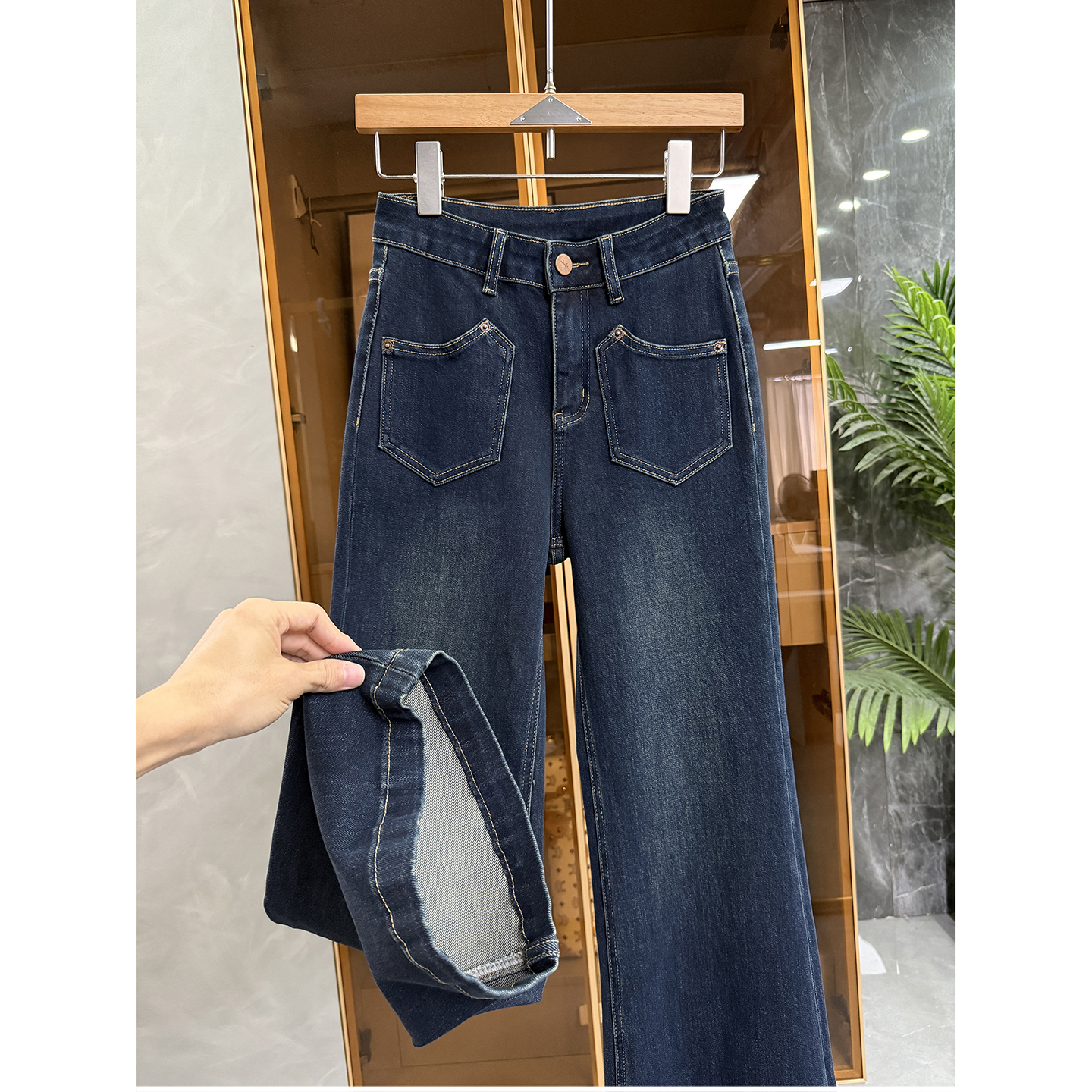 大厂品质！塑型微弹牛仔喇叭裤