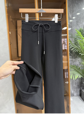 高个子收！动漫细腰大长腿！修身加绒休闲喇叭裤女 M060355~JS