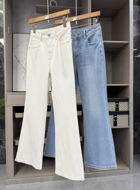 小个子收！显高秘籍！修身微弹九分牛仔喇叭裤女  67991~ZY