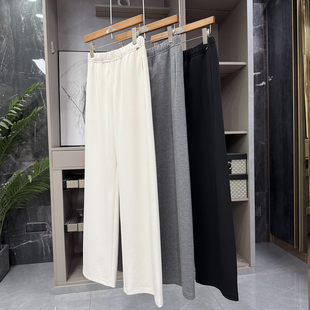 N货!藏肉显瘦!通勤百搭松紧腰休闲直筒裤女 M02462~ZY