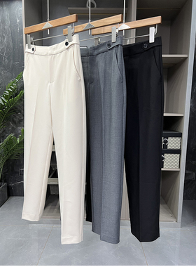 清仓不予退换！上身显瘦显高挑！中高腰休闲烟管西裤女T81809~ME