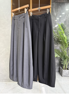 老友shou！厂里推荐！后松紧高腰休闲阔腿镰刀西裤女    96902~ME