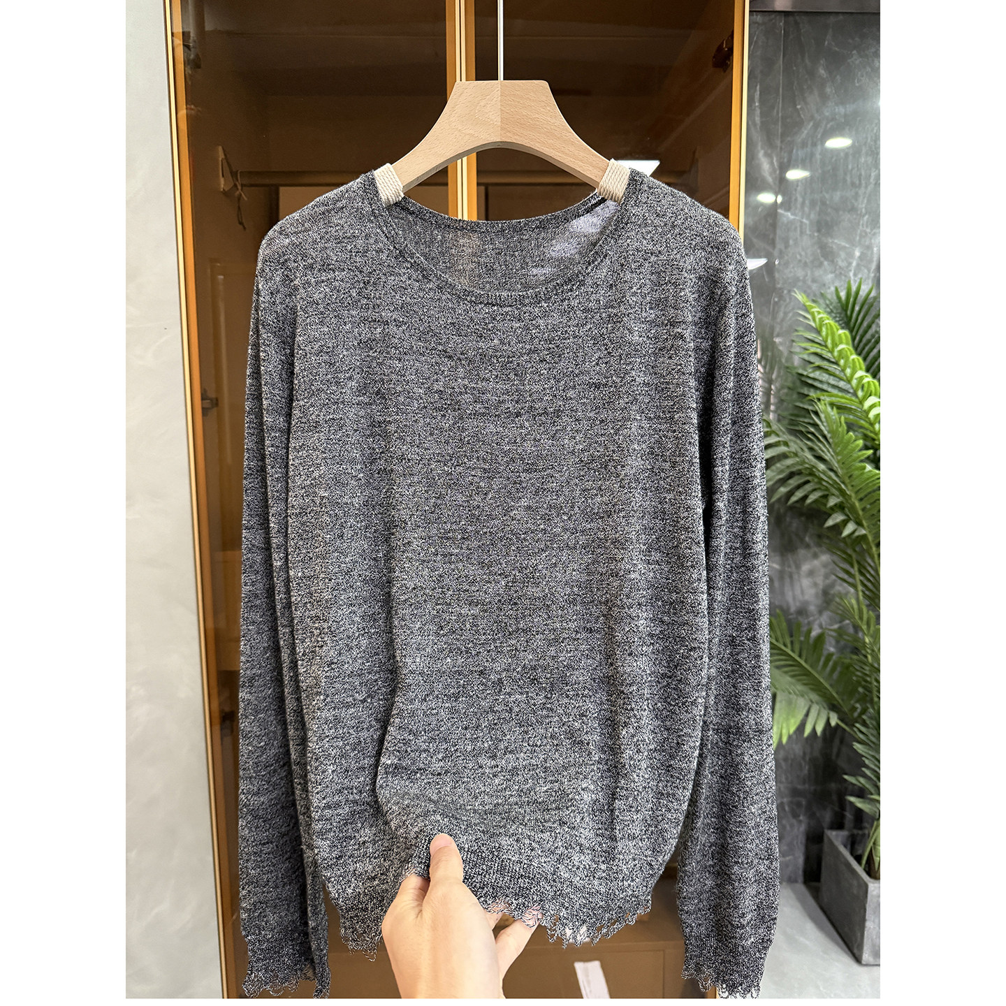 轻松穿时髦范！花纱羊毛亚麻破洞圆领长袖针织上衣女 20251112~JS,女装/女士精品,毛针织衫,淘宝优惠券,粉丝福利购,淘宝优惠卷